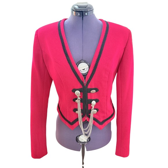 Vintage Hobby Horse Equestrian Blazer Chain Detail Jacket Size Medium - Picture 8 of 11